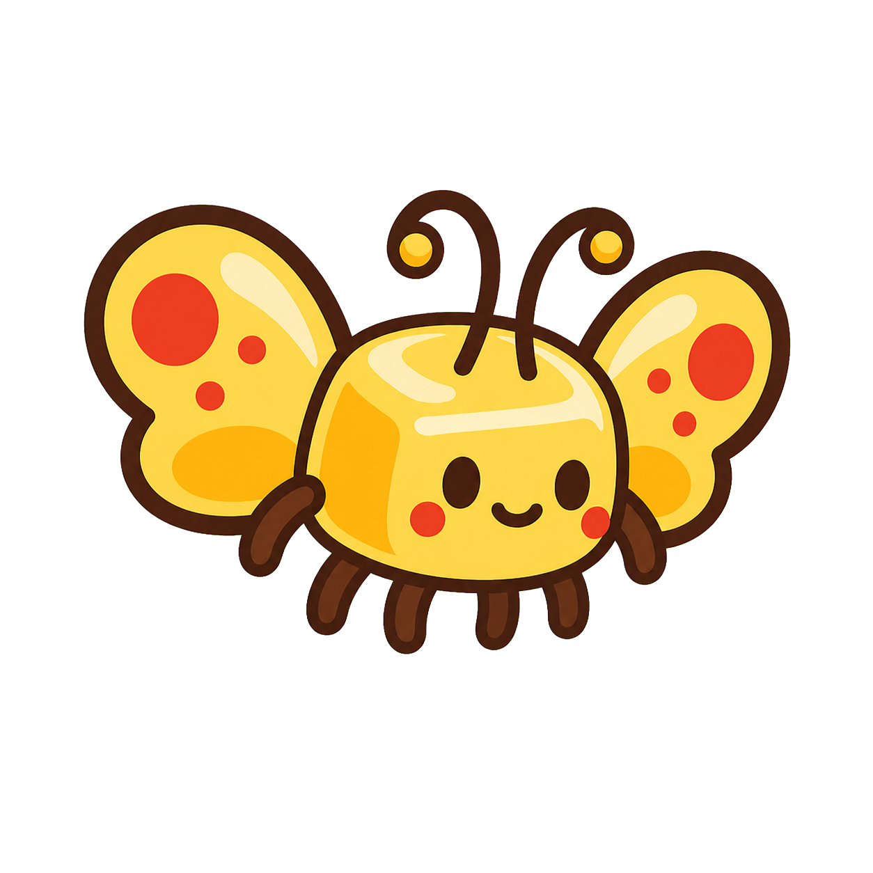 The smiling yellow Butterbug mascot