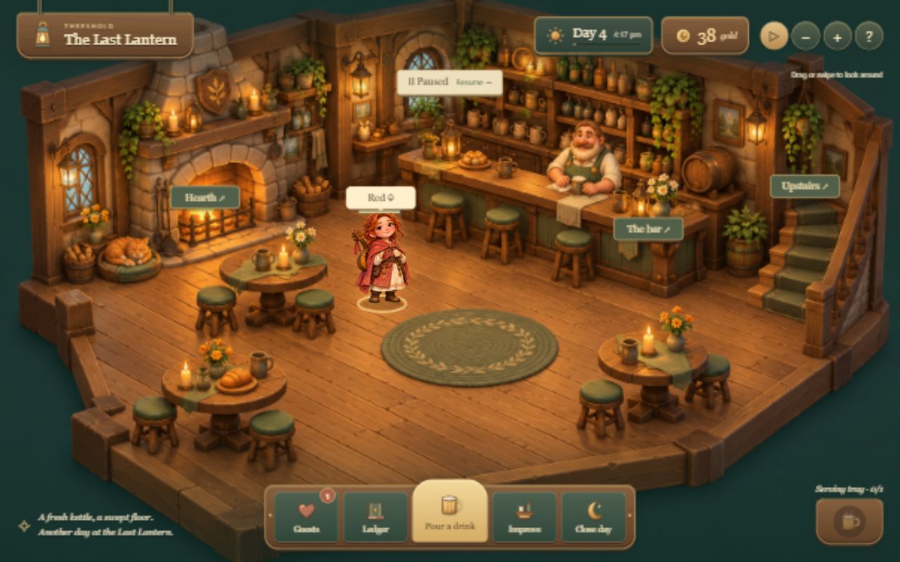 The warm storybook tavern at the Last Lantern