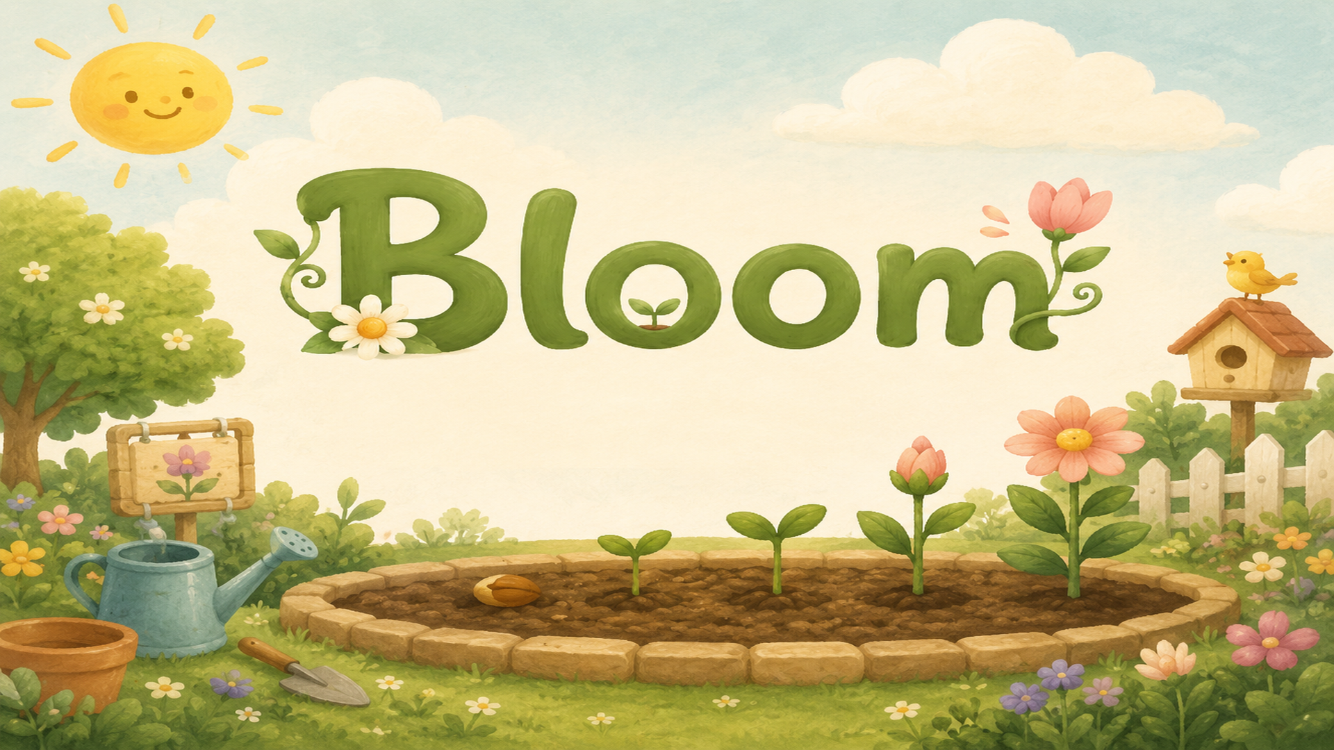 Bloom's sunny illustrated garden